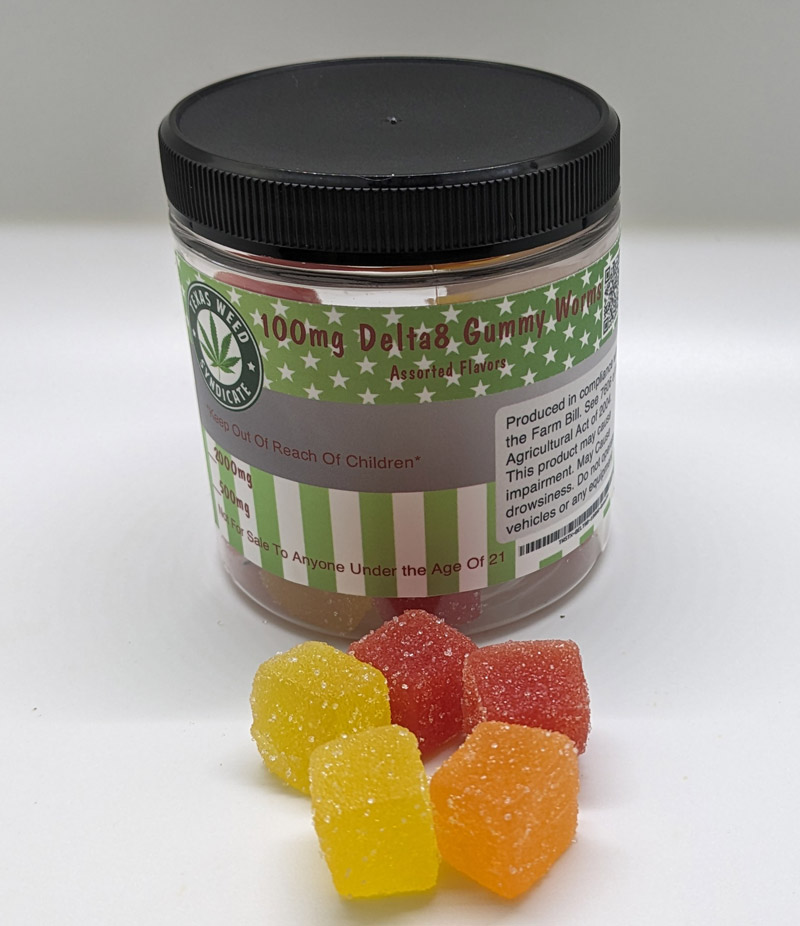 100mg delta 8 gummy in 500 or 1000mg per botle